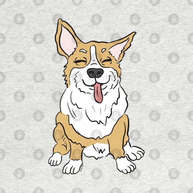 Corgi smiling by doodletokki